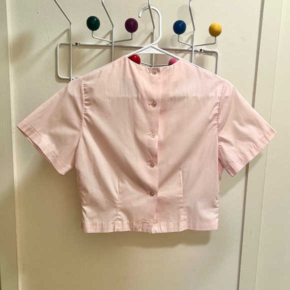 50s Vintage 🌺 Hand-Embroidered Blouse - Picture 4 of 5